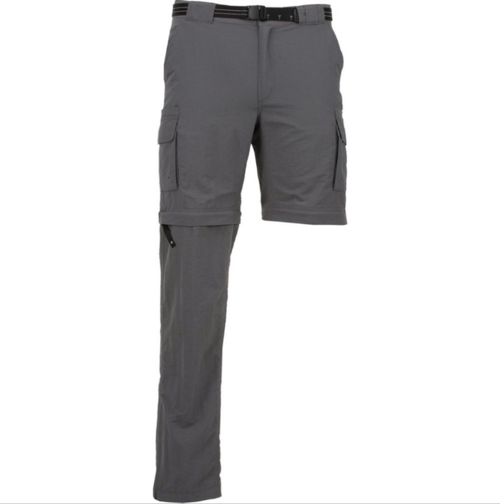 Magellan XL Nylon Zip Off Pant Cargo Zip Pocket Gray Pants Water Repellent Fish